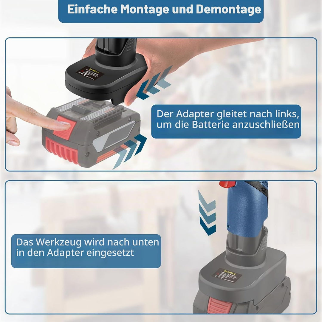 Adapter für Bosch 18v auf 12v Professional Akku, 18v zu 12v Step Down Converter für Bosch 18 Volt Ak