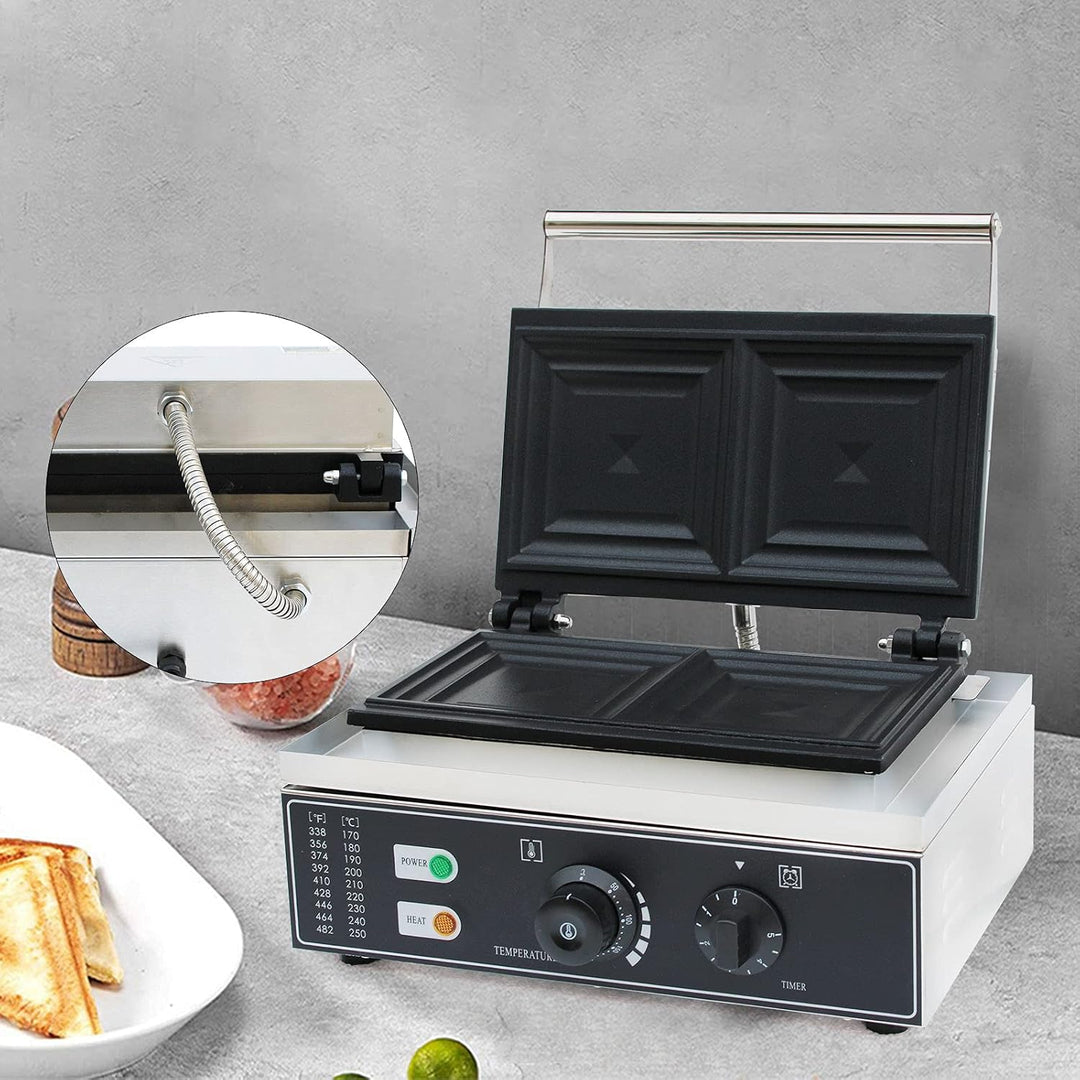 220V 1500W 2-Slice Kommerzielle Elektrische Sandwich Maschine Maker Sandwichmaker Sandwichtoaster An