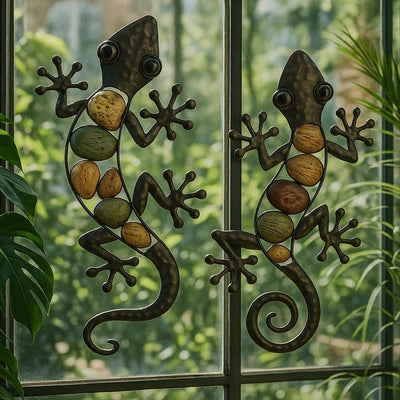 Wanddekoration, Eidechse, Salamander, Kunst-Ornament, zum Aufhängen für Garten, Veranda, Terrasse, R