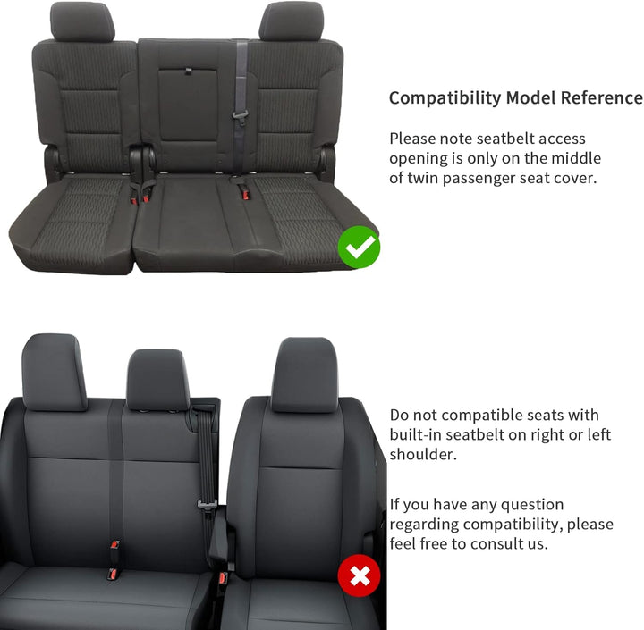 TOYOUN Universal Sitzbezüge Auto für Transporter LKW - Kompatibel mit Geteilter Basis Sitzunterseite