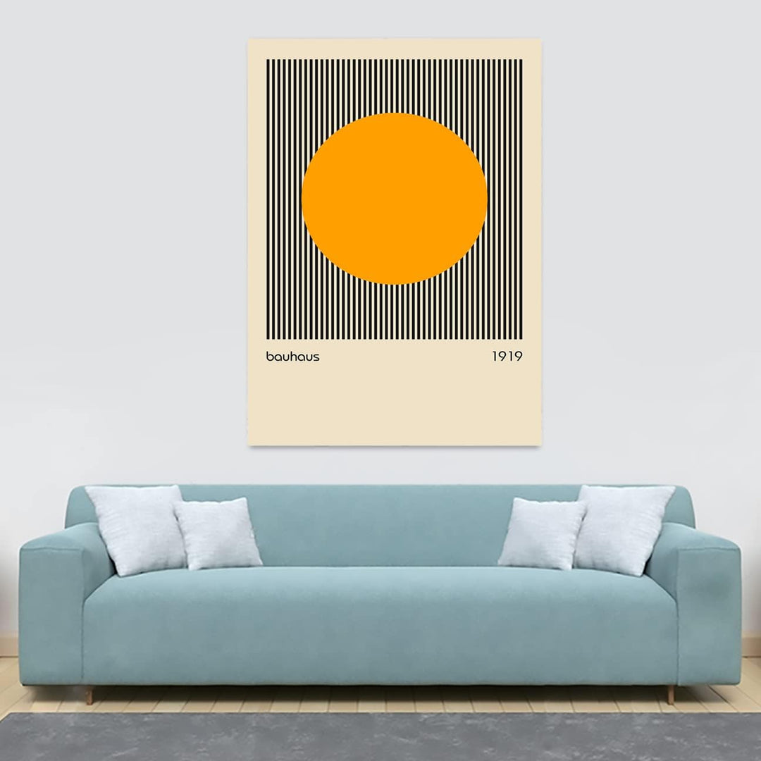 Bauhaus Orange Circle 1919 Wandbild auf Leinwand, gerahmt, A2, 61 x 41 cm, verschiedene Grössen A2 [
