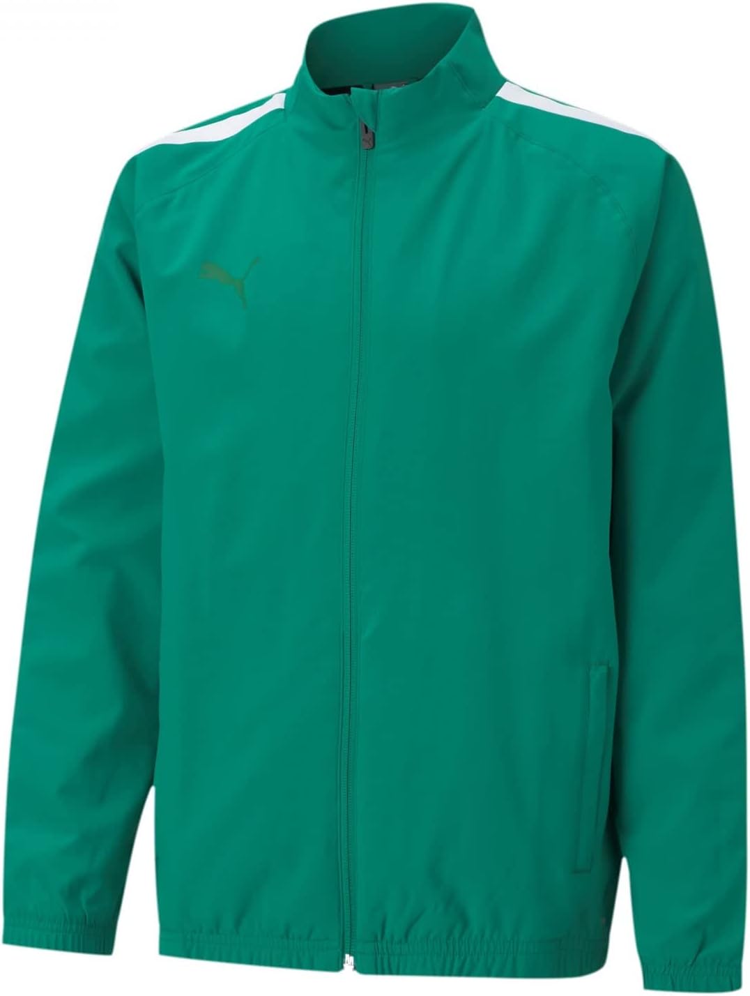 PUMA Unisex Kinder Teamliga Sideline Jkt Jr Sweater 116 Pepper Green-Puma White, 116 Pepper Green-Pu