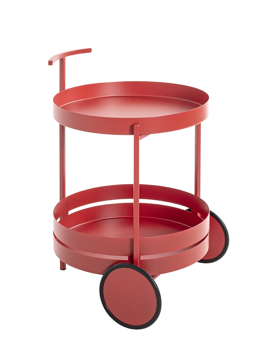 HAKU Möbel Servierwagen rot, Metall - Masse: H 62 cm x Ø 42 cm, Style: Modern Rot Ø 42 x H 62, Rot Ø