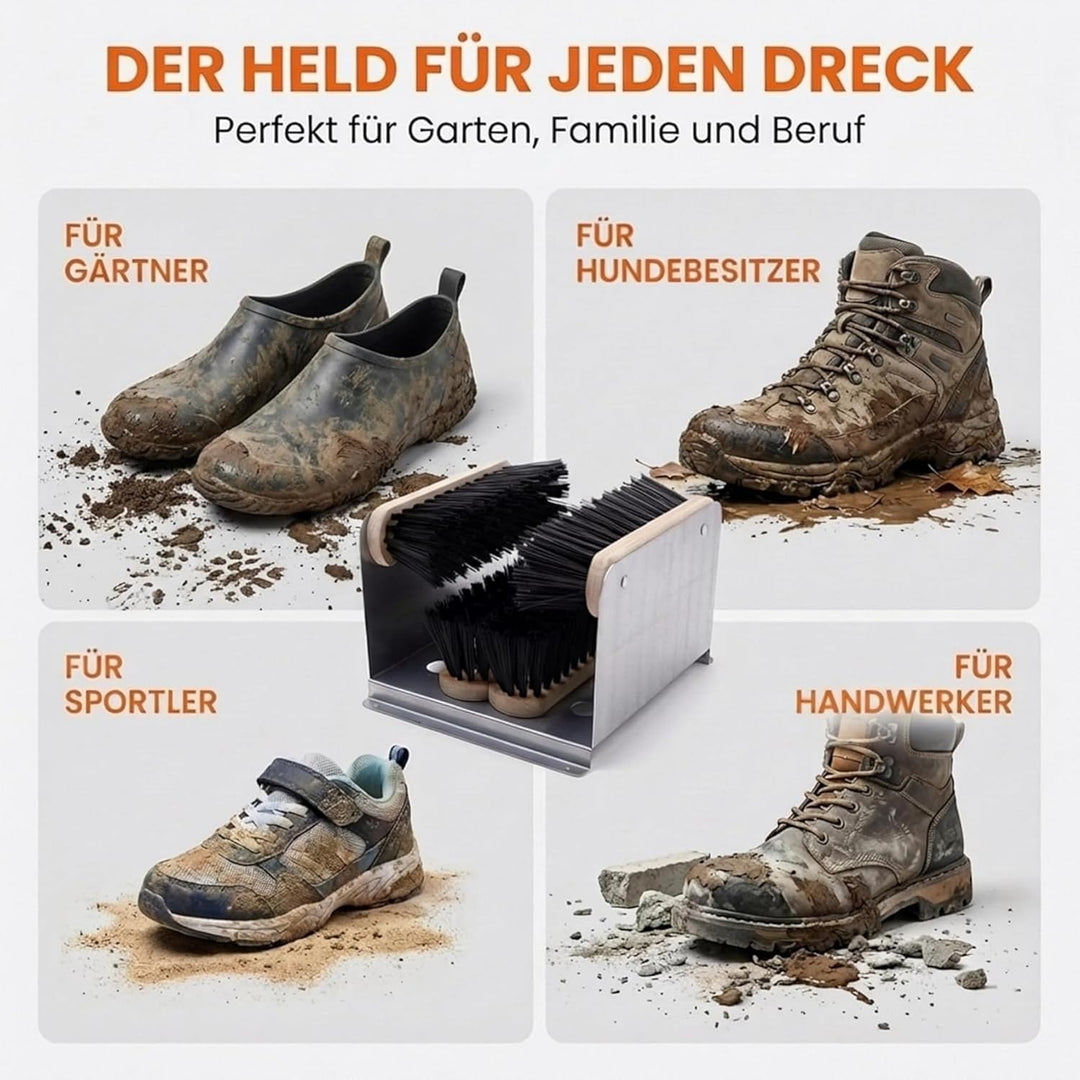 Borstelshop Schuhabstreifer mit Halterung - Fussabtreter Aussenbereich - Fussabtreter Aussen - Schuh
