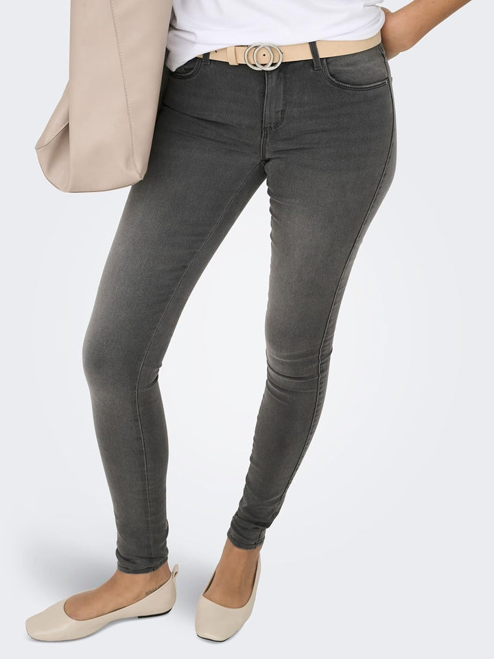 ONLY Female Skinny Jeans ONLROYAL Mittlere Taille Skinny Fit Jeans, XS / 34L Grau (Dark Grey Denim)