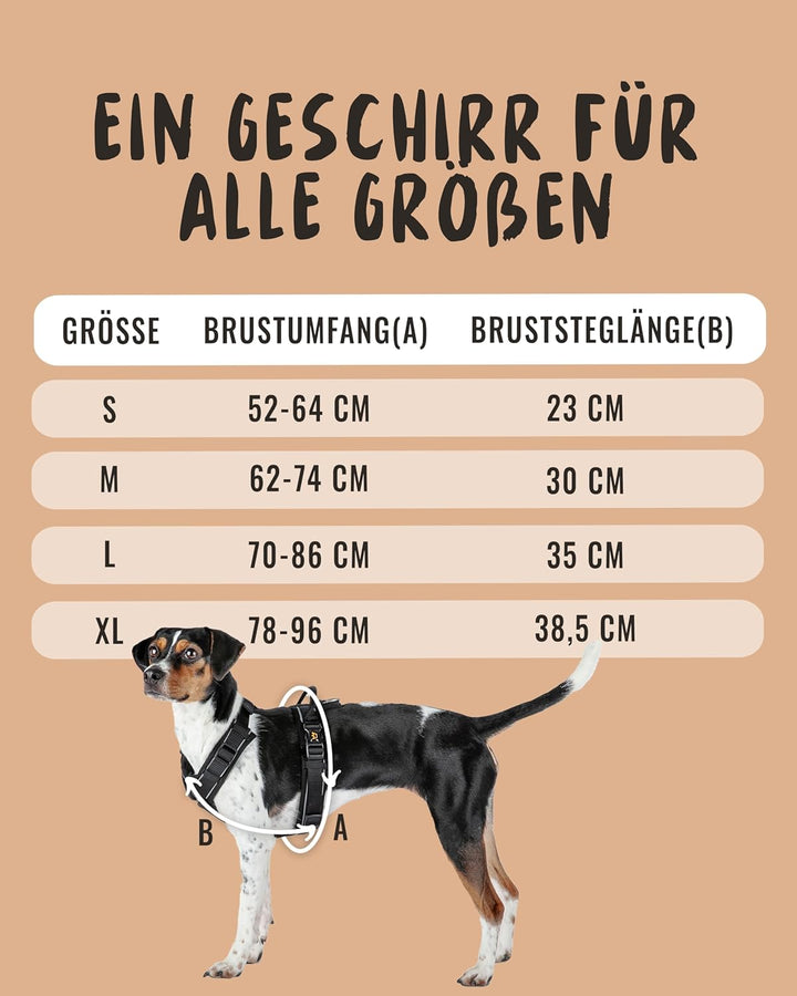 Rudelkönig Hundegeschirr Paola - Reflektierendes Brustgeschirr mit Haltegriff - Verstellbares Geschi