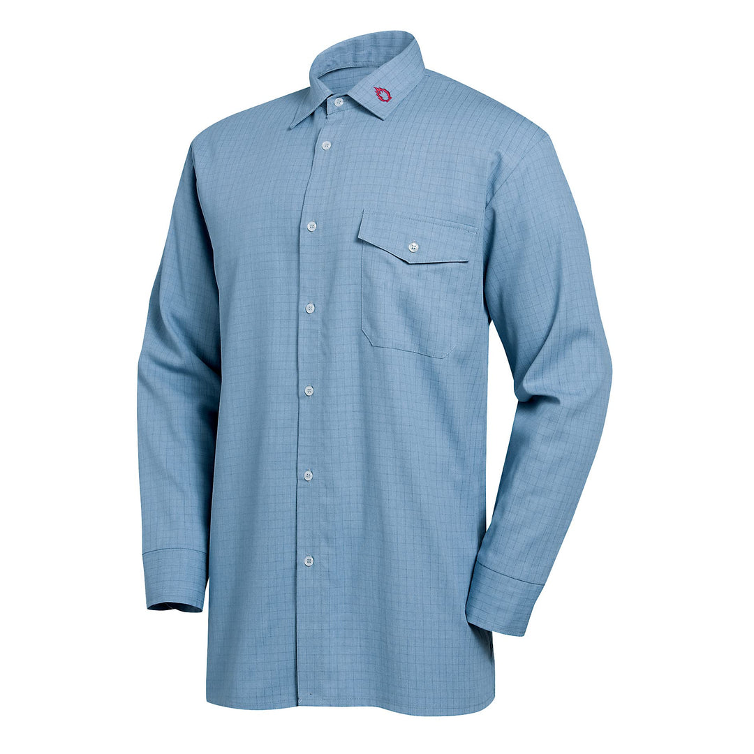 Uvex Protection Fire Herren-Arbeitsshirt - Hellblaue Männer-Hemd - aus Modacryl für Hitze- und Flamm