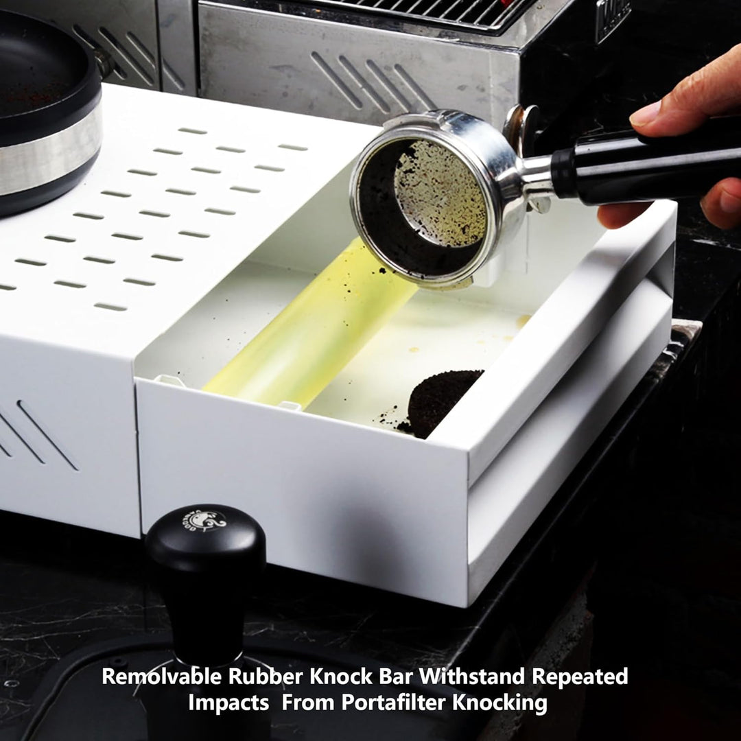 Coffee Knock Box Espresso Knocker Schublade Weiss, Weiss