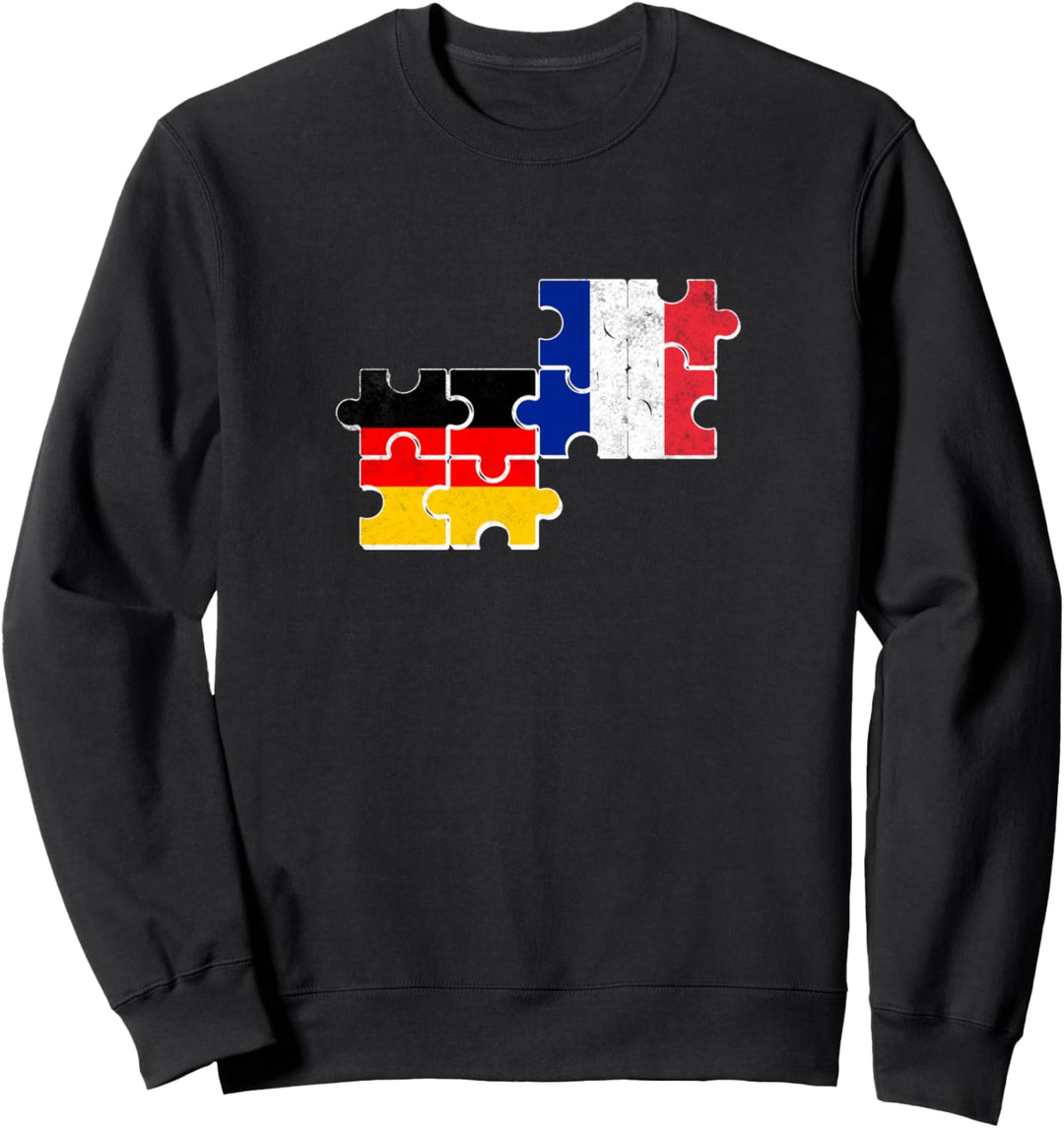 Frankreich Deutschland Vintage Flagge Deutsch Franzose Sweatshirt