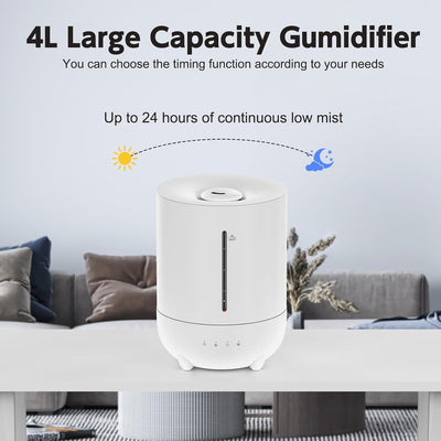 Luftbefeuchter, 4L Luftbefeuchter Schlafzimmer kinderzimmer,28dB leise mit 360°Drehbare Düse Top-Fil