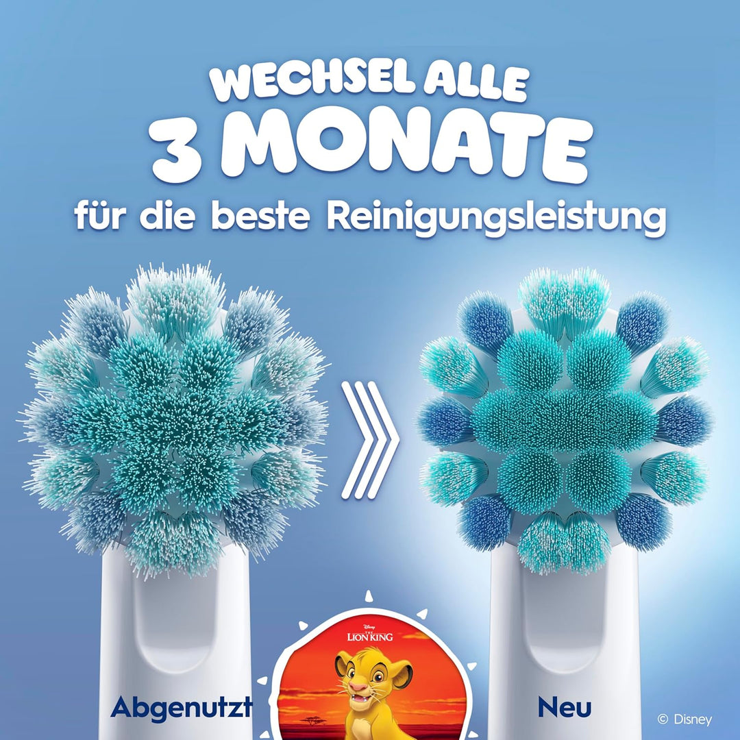 Oral-B Pro Kids König der Löwen Aufsteckbürsten für elektrische Zahnbürste, 8 Stück, extra weiche Bo