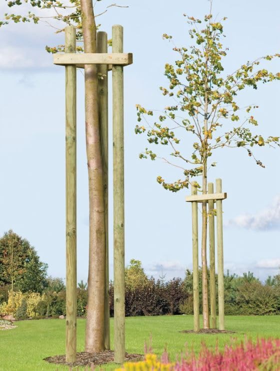 Gartenwelt Riegelsberger Pfahl Ø 4,6 cm Länge 150 cm 2 Stück Holzpfahl Kiefer imprägniert Kiefernhol