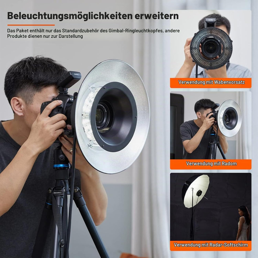 GODOX R200 Ringblitzkopf für AD200 AD200 Pr für 7 Zoll mit Bowens Montage Fotostudio Stroboskoplicht