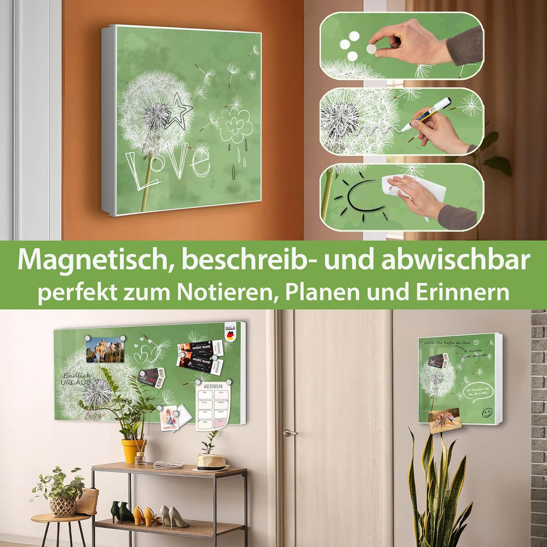 banjado Grosser Schlüsselkasten Metall - Schlüsselbox 30x30cm beschreibbarer mit 32 Haken - Schlüsse