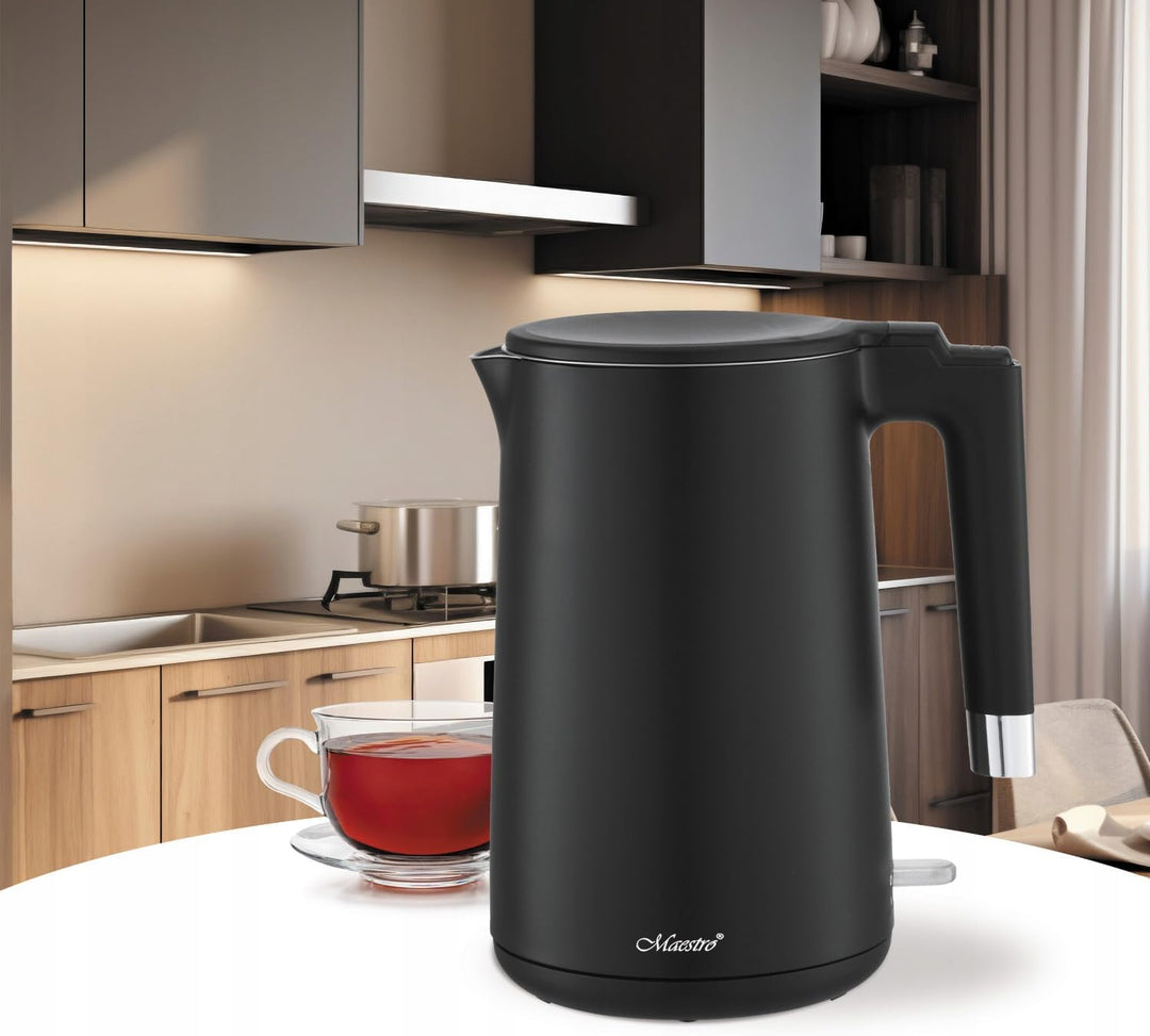 Maestro MR-026 Elektrischer Wasserkocher 1.7L 1800W | Beleuchteter Ein/Aus-Schalter | Material: Edel