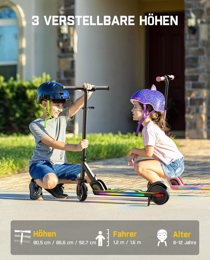FanttikRide C9 Pro E Scooter Kinder von 120-160CM, Bunte Regenbogenlichter E Roller für Jungen und M