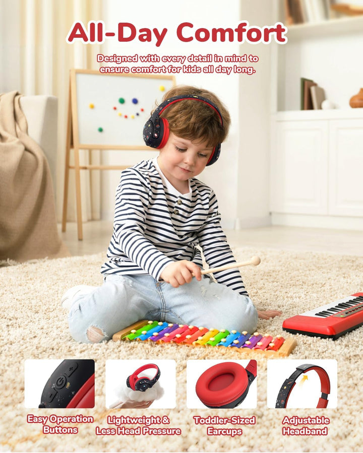 iClever Bluetooth Kopfhörer Kinder, 2+ Jahre alt CPC-Zertifiziert, 75/80dBA Sichere Begrenzte Lautst
