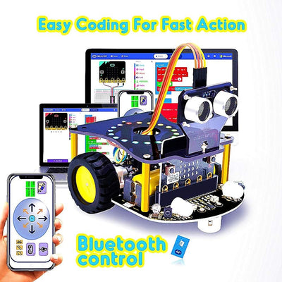 KEYESTUDIO Micro bit Smart Robot Car V2 (ohne Micro:bit Board), Roboter Microbit Kit Coding für Unte