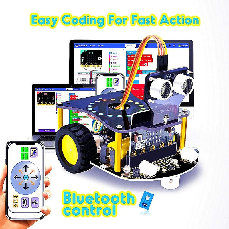 KEYESTUDIO Micro bit Smart Robot Car V2 (ohne Micro:bit Board), Roboter Microbit Kit Coding für Unte