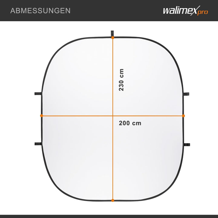 walimex pro Falthintergrund (200 x 230 cm) schwarz/weiss Single, Single