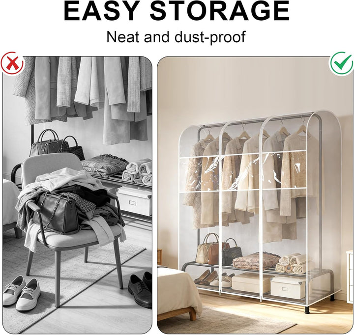 6ft Transparente Kleiderstange Stabile Schutzhülle mit Reissverschluss Klare Schutzhülle mit Reissve