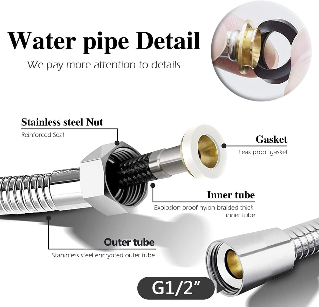 Bidet Handbrause Set, WC-Sprühflasche,Premium Edelstahl Gebürstet Bidet Handbrause, Bidet Sprayer fü