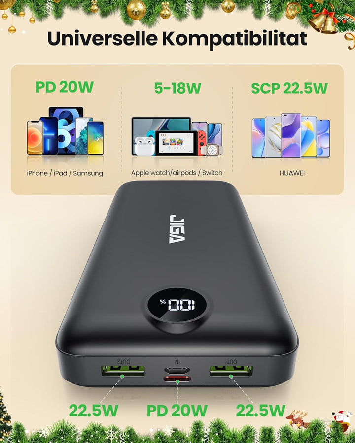 Power Bank 30000mah Portable Charger: Externer Akku Ladegeraet - PowerBank für Samsung Handy - Exter