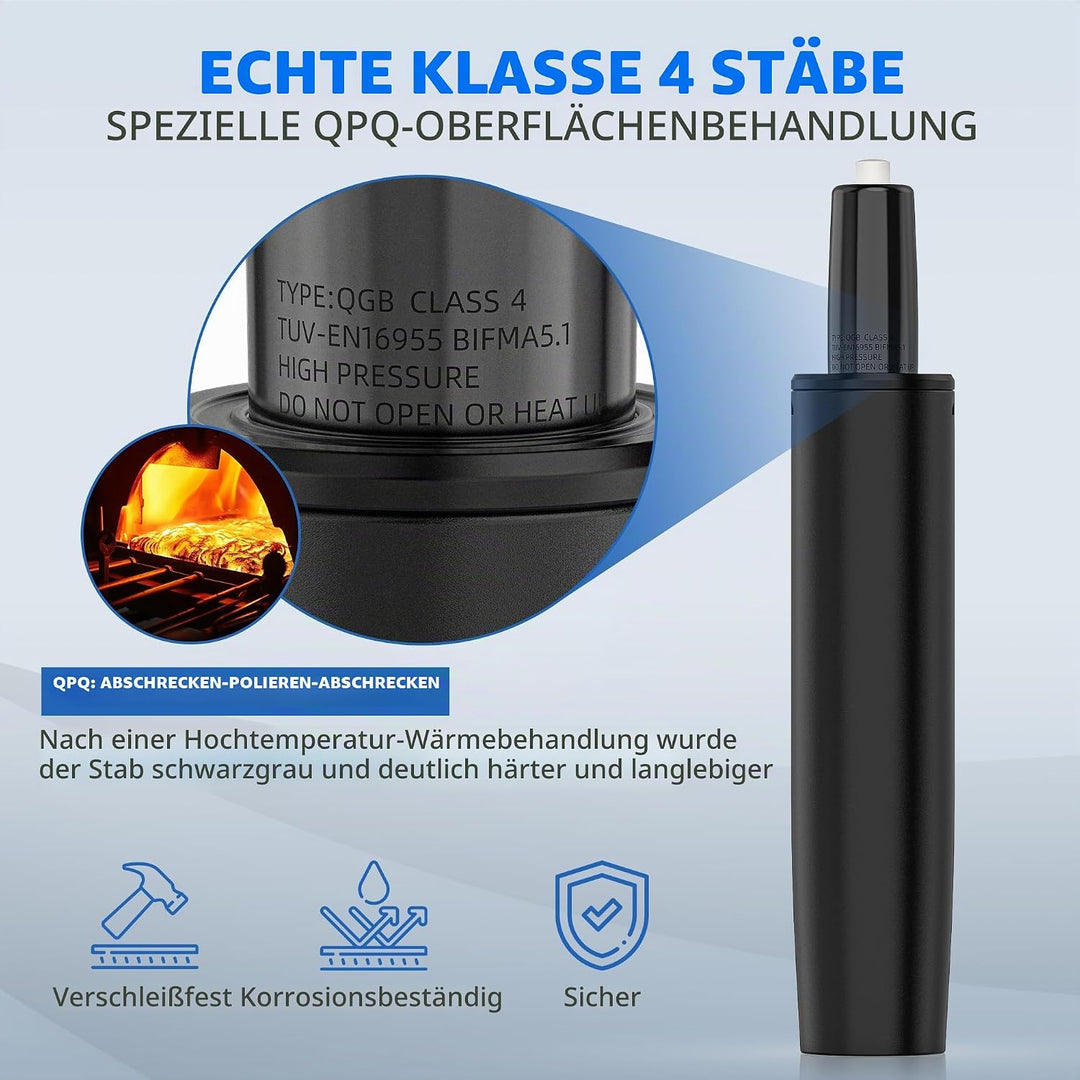 WEWILL Gasdruckfeder Bürostuhl, Belastbar bis 500kg-Höhenverstellbarer Gasdruck Dämpfer für Drehstüh