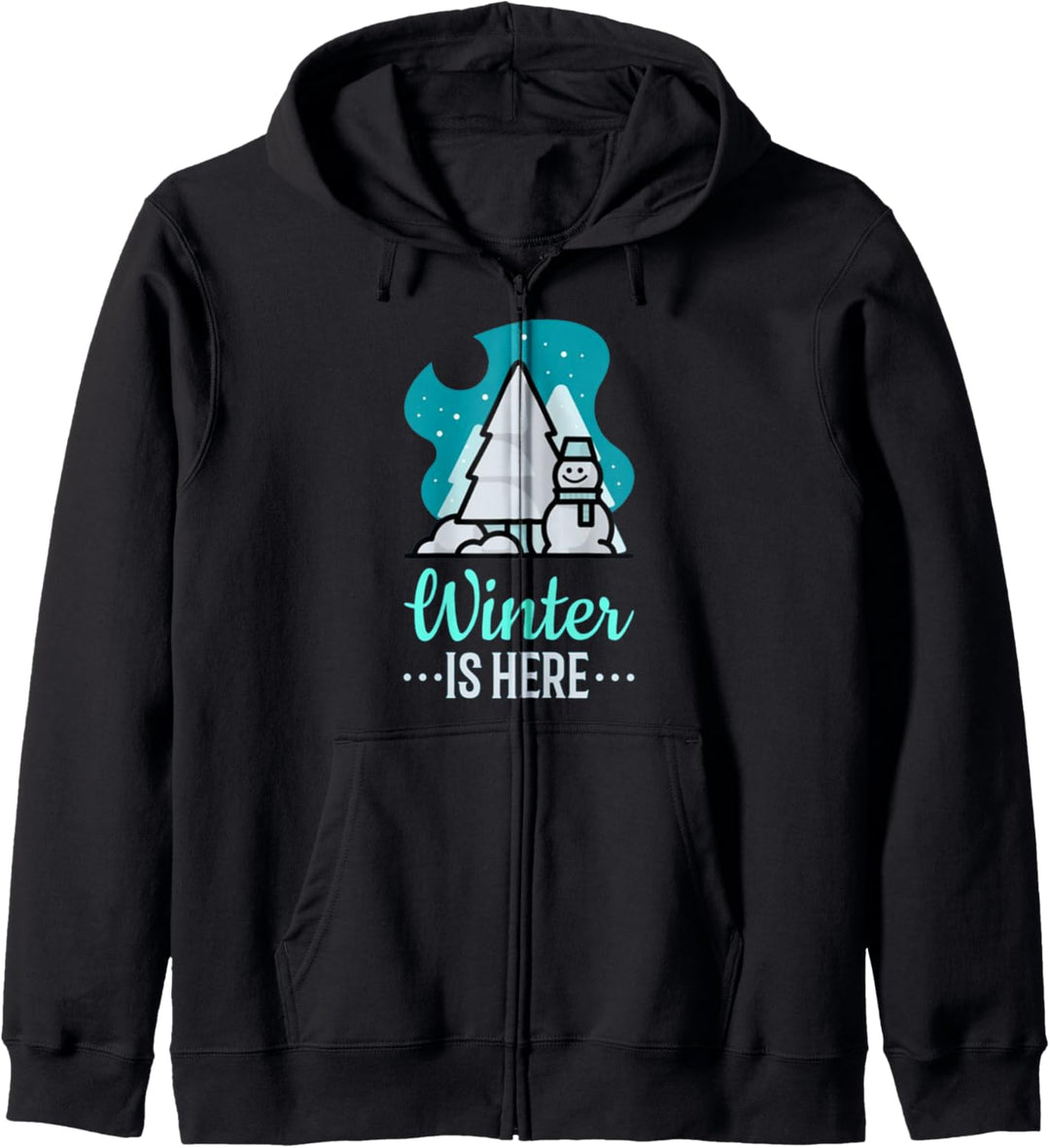 Winter Is Here Snowman Merry Christmas Tree Snowflake Xmas Kapuzenjacke