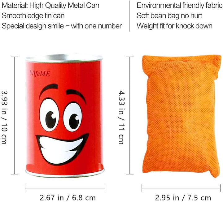 Ulifeme Dosenwerfen Kinder, Dosenwurfspiel für Kindergeburtsta &amp; Andere Party, 10pcs Lächeln Dosen &amp;