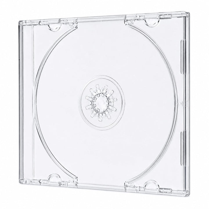10 x einzelne 8 cm CD-/DVD-Disc-Hülle, schmal, transparent, 5,2 mm Mini-Disc-Aufbewahrungsbox, krist