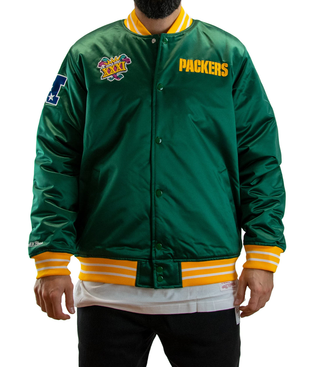 Mitchell & Ness NFL Heavyweight Satin Jacket M Green Bay Packers - Dark Green, M Green Bay Packers -