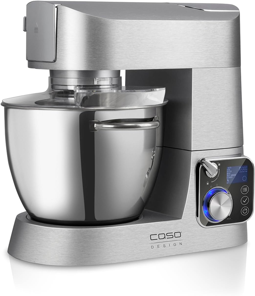 CASO KM 1200 Chef - Design Küchenmaschine, Aluminiumgehäuse, Kapazität 6 Liter, 8 Geschwindigkeitsst