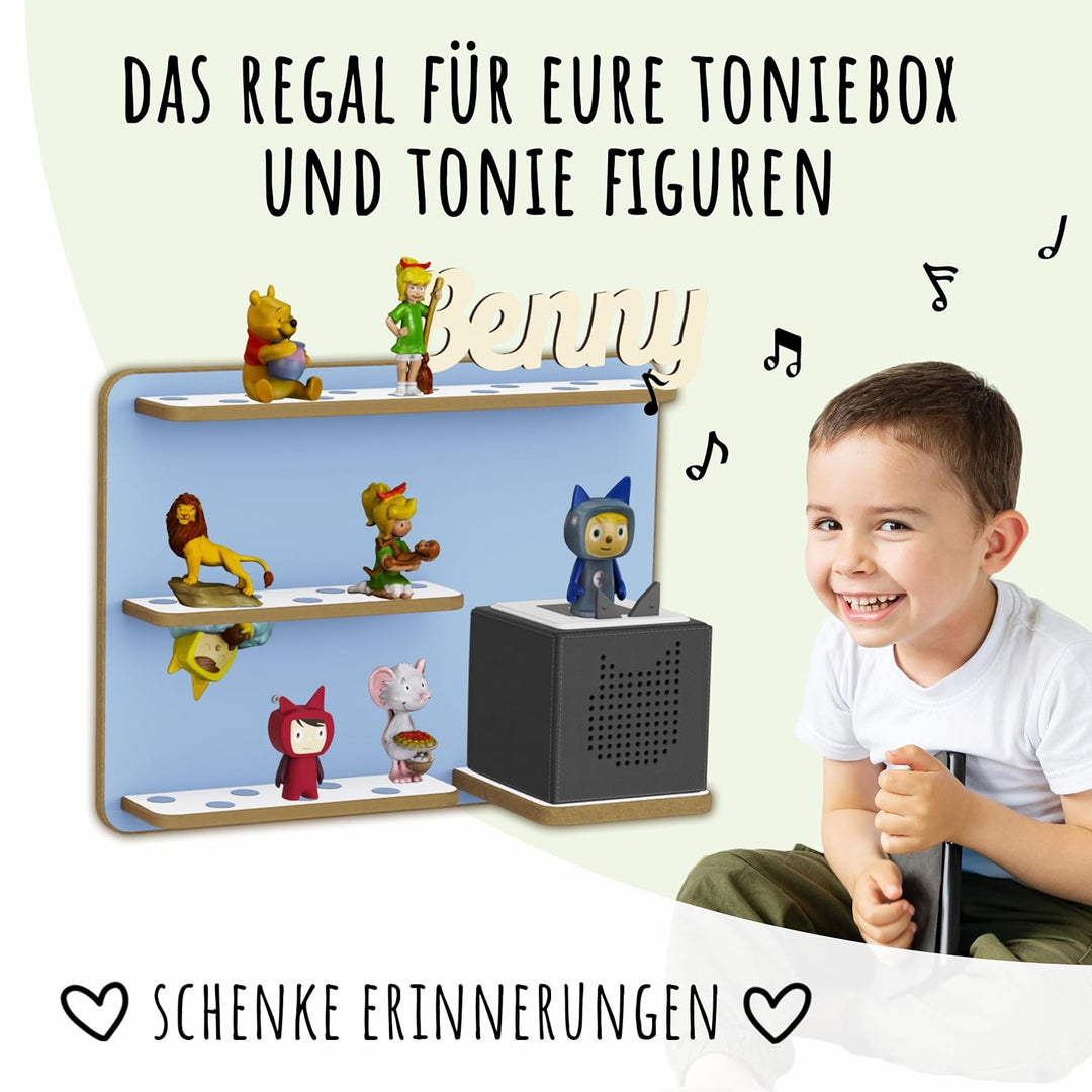 Regal für Toniebox, Wandregal für Tonie Figuren, Aufbewahrung für Tonies, Halterung für Toniebox (Ei