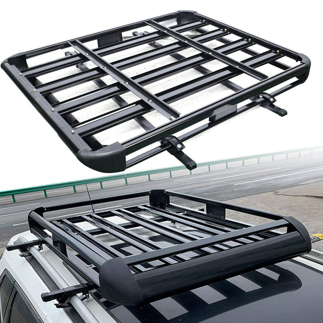 Dachgepäckträger, Aluminium Dachgepäckträger Gross Schwarz Auto Dachkorb Leichtes Dachträger 127 X 9