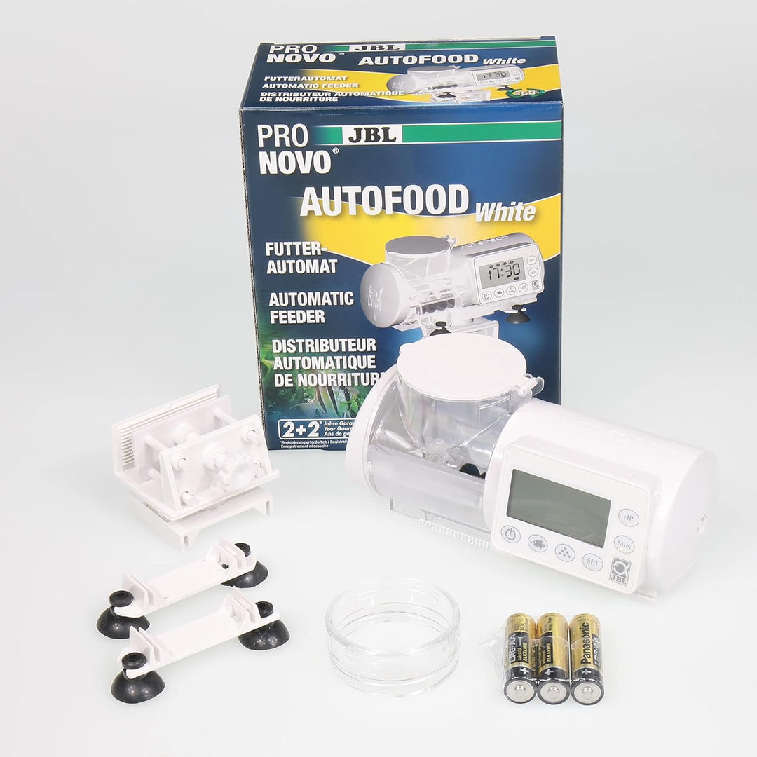 JBL PRONOVO AUTOFOOD, Futterautomat für Aquarium, Fütterung mit Fischfutter-Granulat bis zu 4x tägli