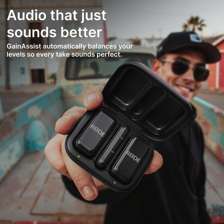 RØDE Wireless Micro - Kompaktes drahtloses Mikrofon, Zwei Mikrofone mit Ladehülle für die Erstellung