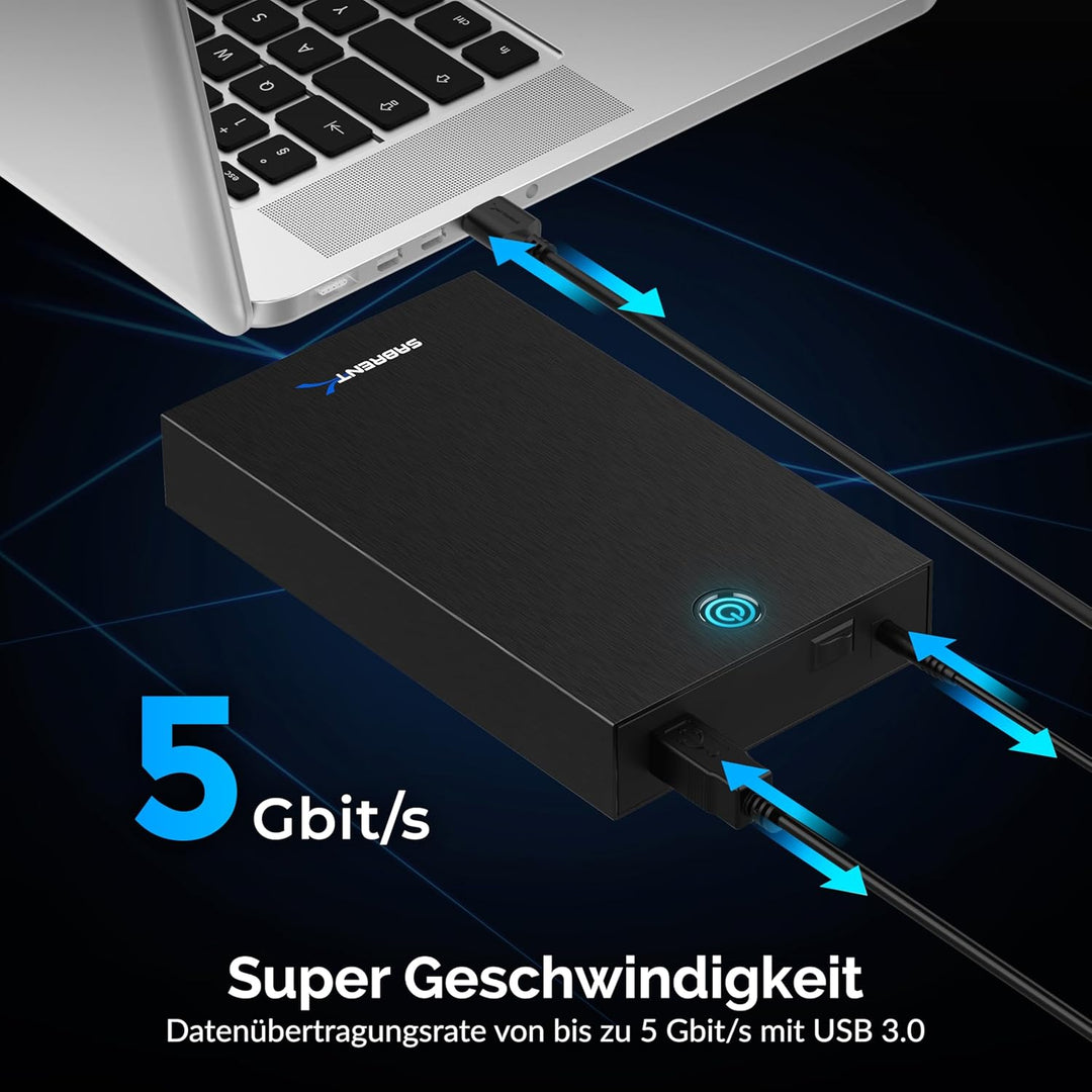 SABRENT SSD/HDD 2,5/3,5 Zoll Docking Station, festplatten gehäuse, USB 3.2 gen1 Hard Drive, sata auf