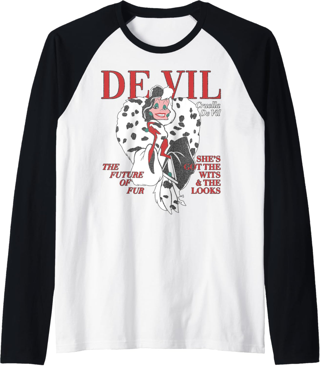 Disney Villains Cruella De Vil Magazine Cover Raglan