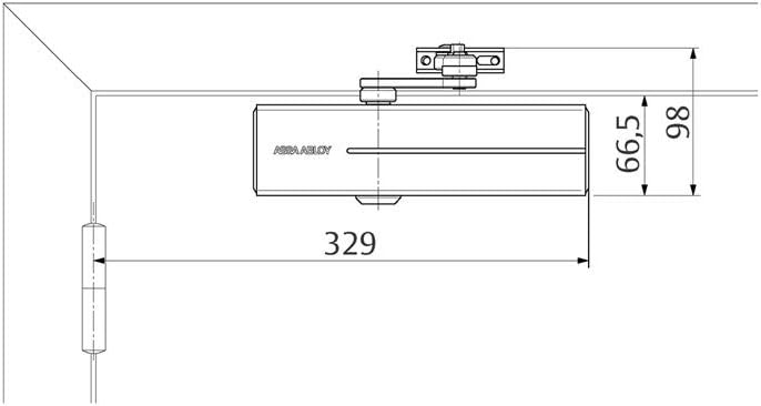 Assa Abloy DC200-DEV1 DC200 Türschliesser Türen ohne Gelenkarm, Silber DC200 Silber, DC200 Silber