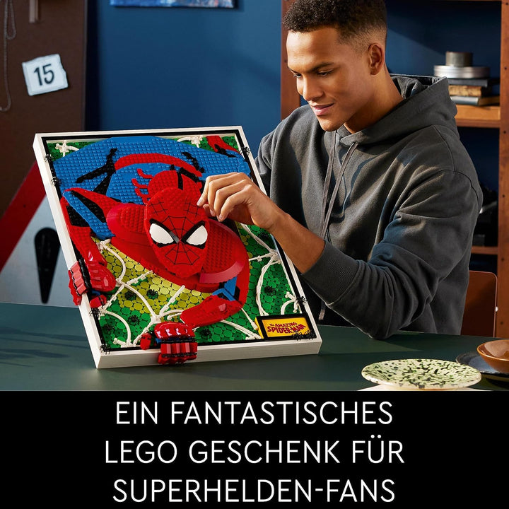 LEGO 31209 Art The Amazing Spider-Man Poster, 3D Wandbild-Set, baubares Leinwandbild, Superhelden-De
