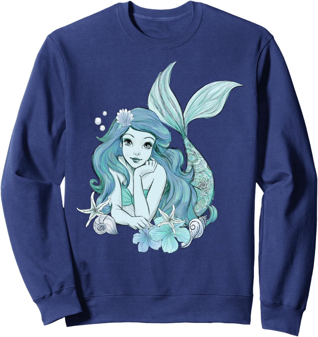 Disney Little Mermaid Ariel Teal Sketch Sweatshirt