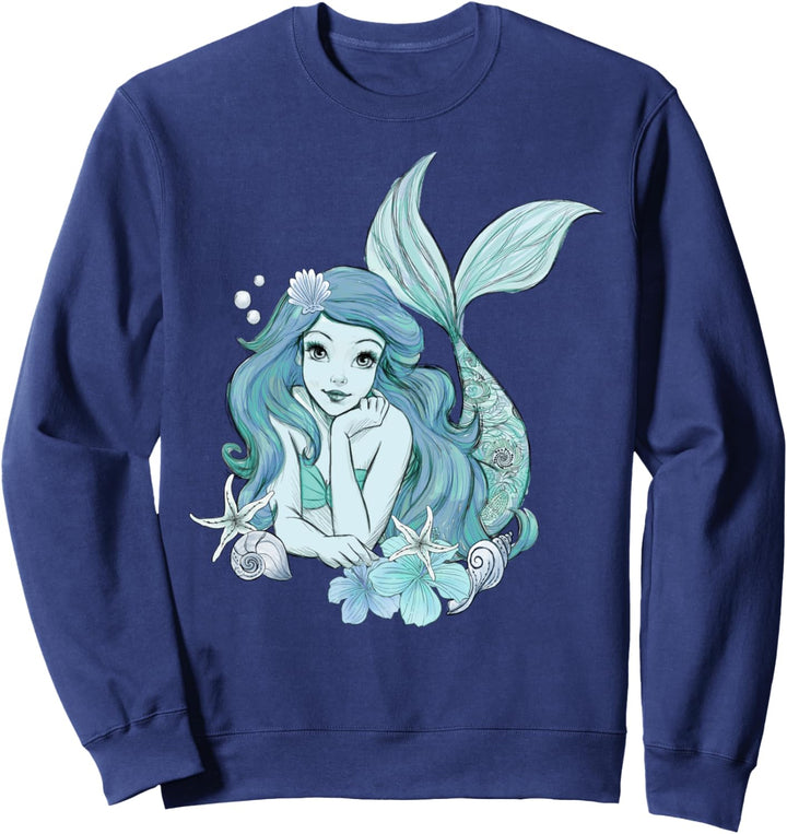 Disney Little Mermaid Ariel Teal Sketch Sweatshirt