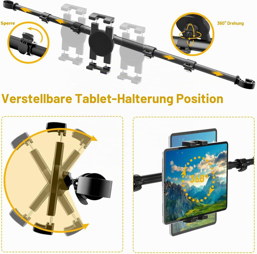 Oilcan Tablet Halterung Auto Mitte, Auto Tablet Halter Kopfstütze [Teleskopisch &amp; Drehbar] Rücksitz