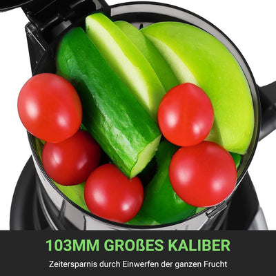 AMZCHEF Entsafter Slow Juicer 103MM Breiter Schacht - 250W Entsafter Gemüse und Obst Testsieger - Ka