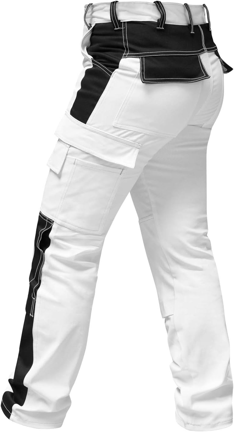 strongAnt Damen Arbeitshose komplett Stretch für Frauen Bundhose mit Kniepolstertaschen Schwarz Grau