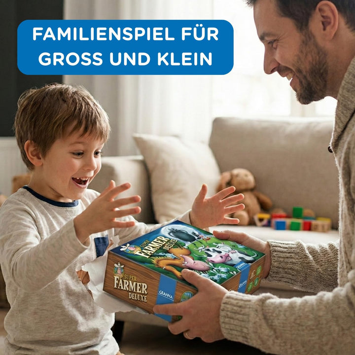 Granna – Superfarmer Deluxe – Familienspiel & Wirtschaftsspiel, Deluxe-Version mit Tierfiguren, Für