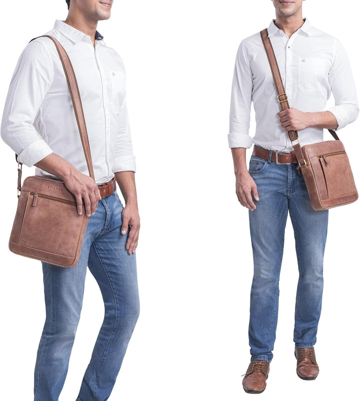 STILORD 'Alwin' Umhängetasche Herren Leder Schultertasche Männer Tablettasche 10 Zoll Vintage Crossb
