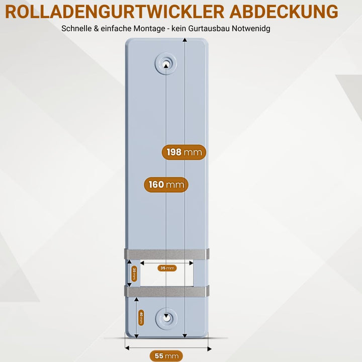 10er SET Gurtwicklerblende ohne Gurtausbau Lochabstand 160mm Blende für Gurt, Abdeckplatte 10 Stück,