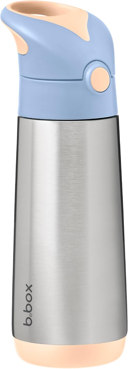 b.box Thermoflasche, Thermosflasche, haltbar, 500 ml Feelling Peachy Trinkflasche aus Edelstahl, iso
